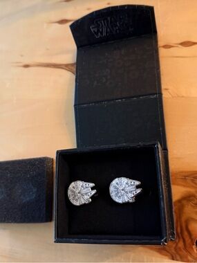 STAR WARS CUFF LINKS MILLENNIUM FALCON REBELLION SILVER